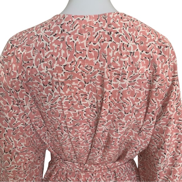 NWT ISABEL MARANT Alexandra Silk Pink Floral Print Midi Wrap Dress Pleated 38/6 - Picture 15 of 16
